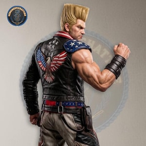 Handsydd Paul Phoenix Tekken läderjacka | Skärmkorrekt sliten bikerväst i kohud | Skräddarsydd American Eagle stridsrustning