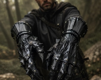 Handgefertigte Stahlhandschuhe Gothic Ritter Rüstung Armstulpen Mittelalter LARP Cosplay Renaissance Faire Fantasy Kostüm