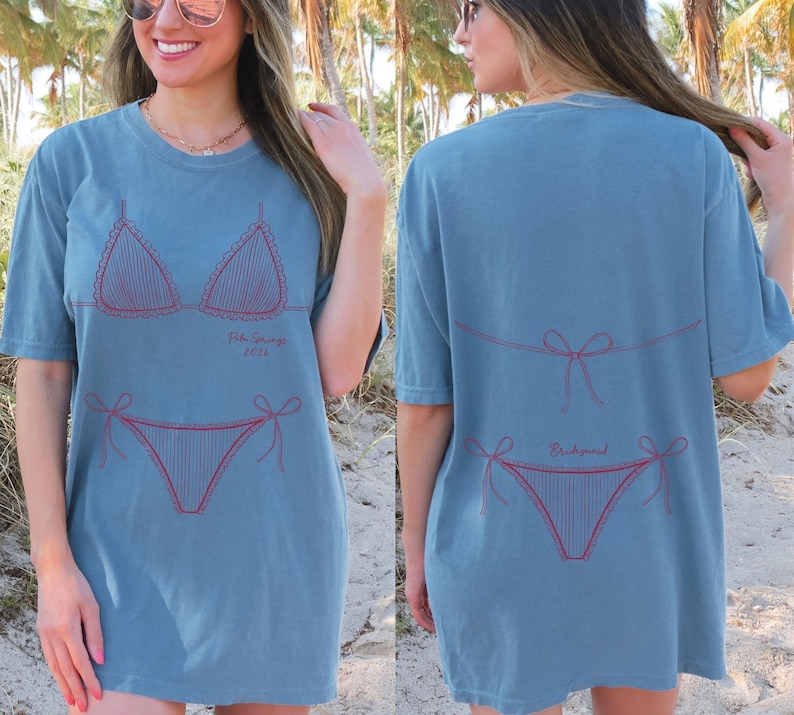 Comfort Colors® Bachelorette Custom Bikini Shirt, Trending Bach Tee Bridesmaid Bikini Shirt, Girls Trip Shirt image 7