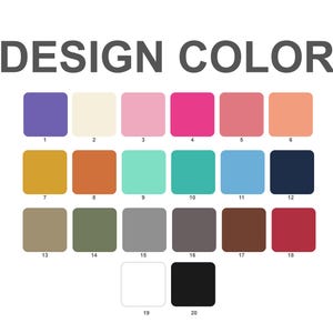 a collection of 16 different color squares, each with a unique color and corresponding number. The colors range from white to dark red, and the numbers are 1 through 20.