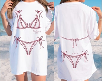 Comfort Colors® Custom Bachelorette Party Shirt, Bikini Shirt, Bridesmaid Shirt, Palm Springs Trip Shirt, Girls Weekend Beach Shirt