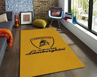 Lamborghini Teppich aus gelbem Leder Textur, Supercar Garage Decor
