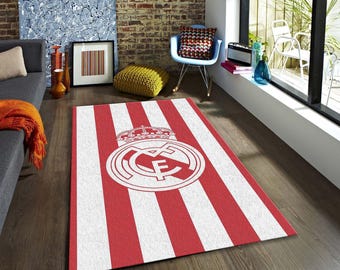Real Madrid Teppich - Gestreifter Fußball-Fanteppich