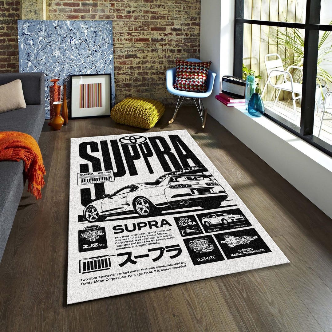 Jdm Wheel Rugs Toyota Supra MK4 Blueprint Rug, JDM Car Enthusiast Floor Mat - Etsy