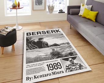 Berserk Manga Panel Rug – Guts Anime Floor Mat, Otaku Decor