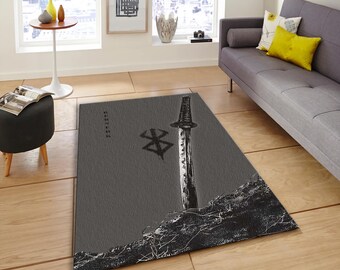 Berserk of Sacrifice Rug -  Non-Slip Washable Gamer Decor - Dark Gothic Gift for Anime Fans