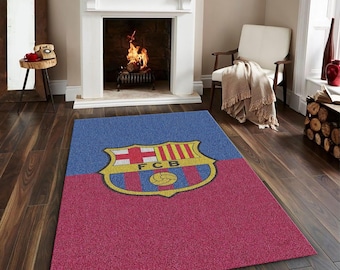 FC Barcelona Rug – Non-Slip Soccer Fan Mat, Game Room Decor