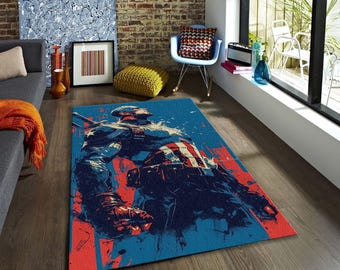 Captain America Patiserie Teppich, Moderner Pop Art Superhelden Teppich