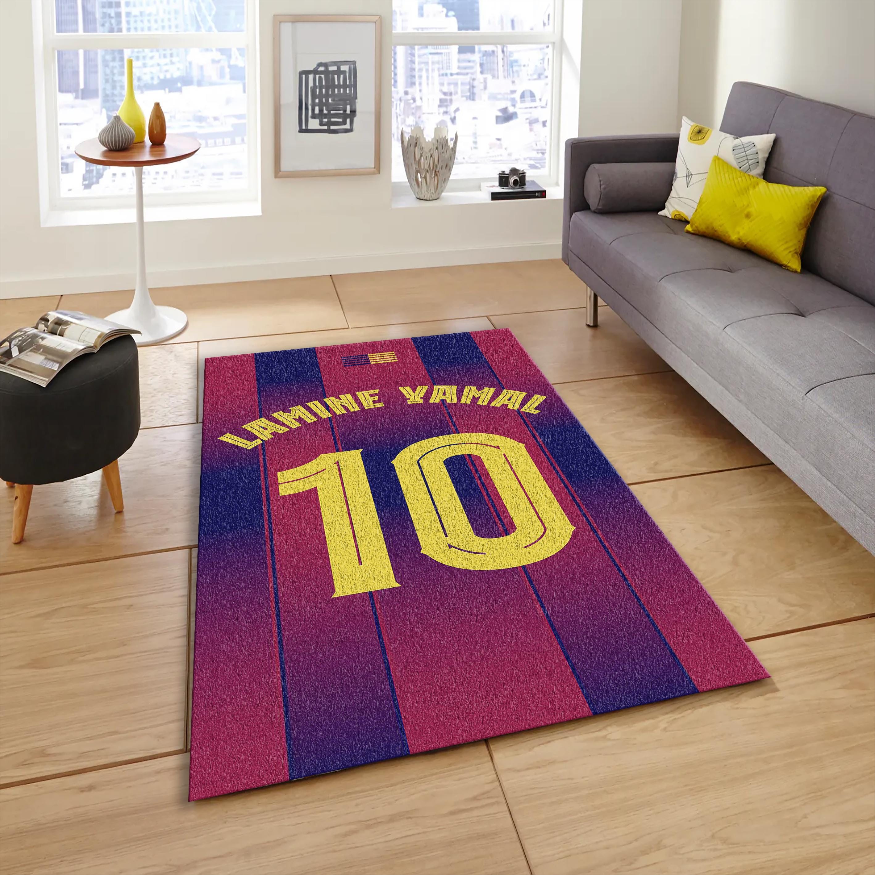 Lamine Yamal Barcelona Rug, Soccer Fan Gift, Sports Room Decor - Etsy