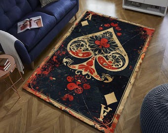 Ace of Spades Teppich, Gothic Spielzimmer Dekor, Grunge Stil