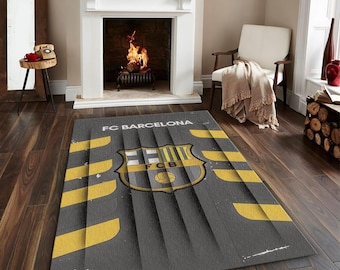 FC Barcelona Rug –  Soccer Fan Mat, Game Room Decor