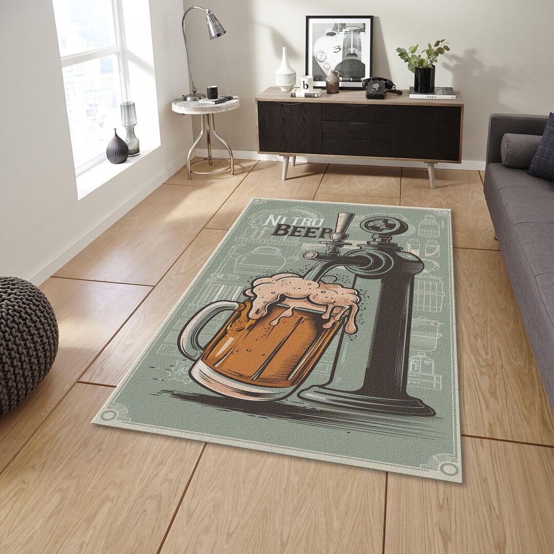 Retro Beer Tap Area Rug, Vintage Bar Decor, Industrial Pub Carpet - Etsy