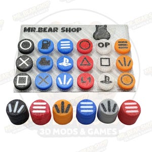 Custom button caps for Fanatec CSL racing wheels. Playstation - Simracing