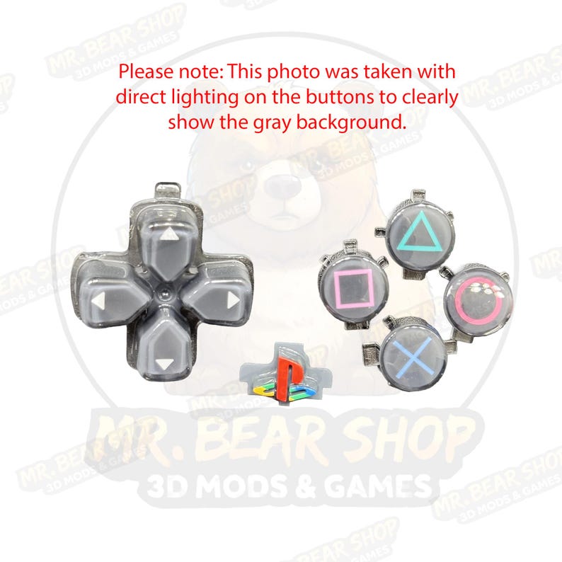 Crystal Gray Anniversary Color Button Set Compatible With PS5 Dualsense ...
