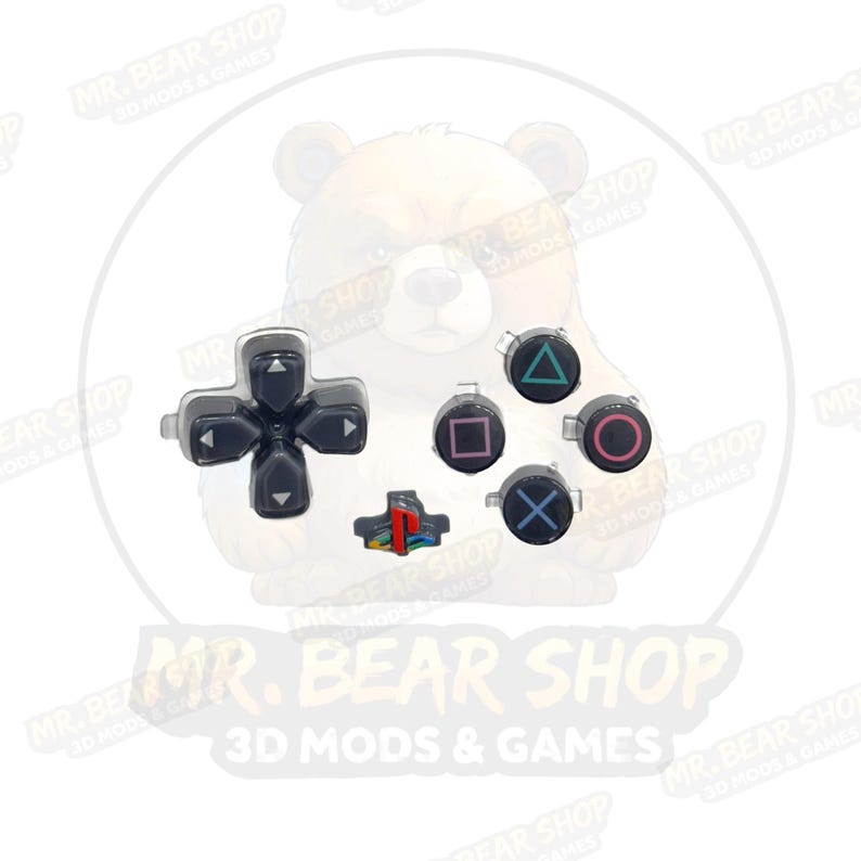 Crystal Gray Anniversary Color Button Set Compatible With PS5 Dualsense ...