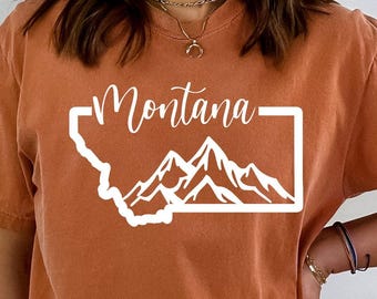 Comfort Colors® Montana Map Shirt, Family Vacation T-Shirts, Gift From Montana, Home State Montana Shirt, Montana Is Calling T-Shirts