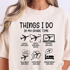 Funny Aviation Comfort Colors® Shirt, Airplane Trip Shirt, Airplane Mode T-Shirt, Funny Pilot, Airplane Landing, Travel for Women image 1