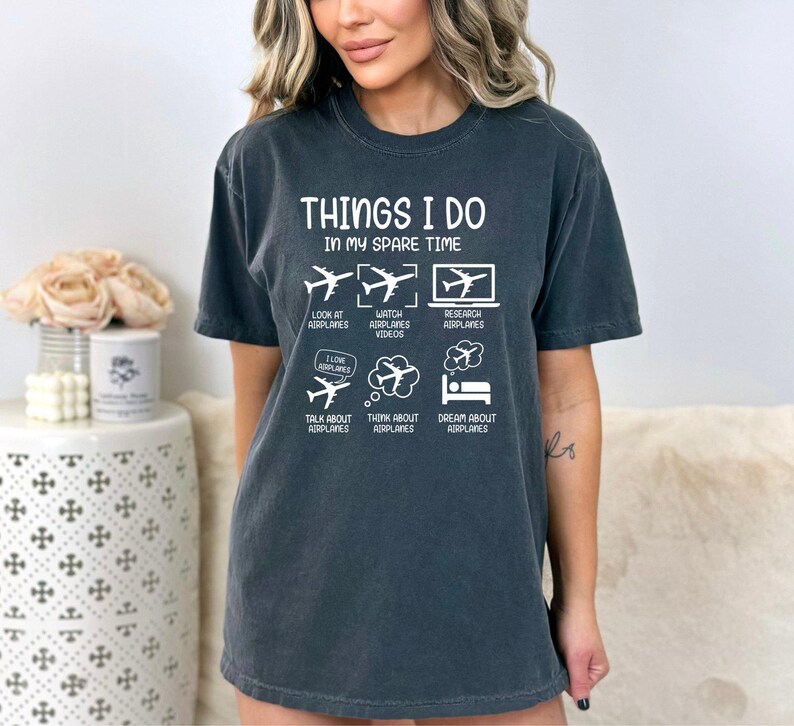 Funny Aviation Comfort Colors® Shirt, Airplane Trip Shirt, Airplane Mode T-Shirt, Funny Pilot, Airplane Landing, Travel for Women image 2