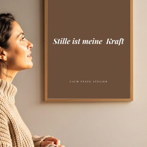 Stille ist meine Kraft – Wanddeko Wohnzimmer |Wandkunst & Deko | Affirmation Selbstliebe | Minimalistisch | Digitaler Download