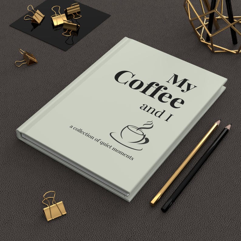 Personalized coffee lovers Journal gifts,My Coffee and I,200 Page Dot Grid Hardcover Notebook,Gift for her,Best friend gifts,aesthetic bujo image 3