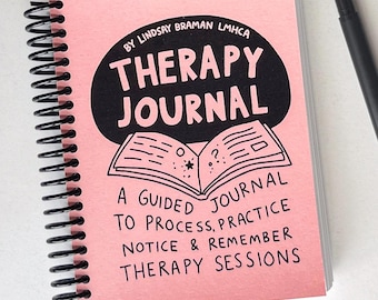 Therapy Journal | Interactive Notebook for Processing Counseling Sessions, Therapist Created for Guided Journaling after Somatic DBT CBT