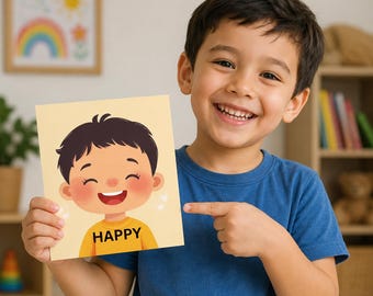 Autismus Emotion Flash Karten für Kinder | Gefühle Lernmittel (10 Karten)