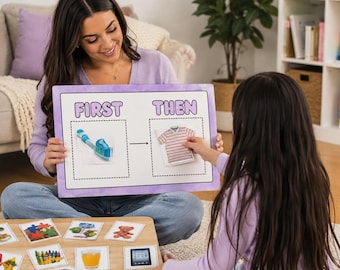 Erst dann Tafel für Autismus Kinder | Visuelle Ablaufplan Aktivitätskarten (ABA-Ressource)