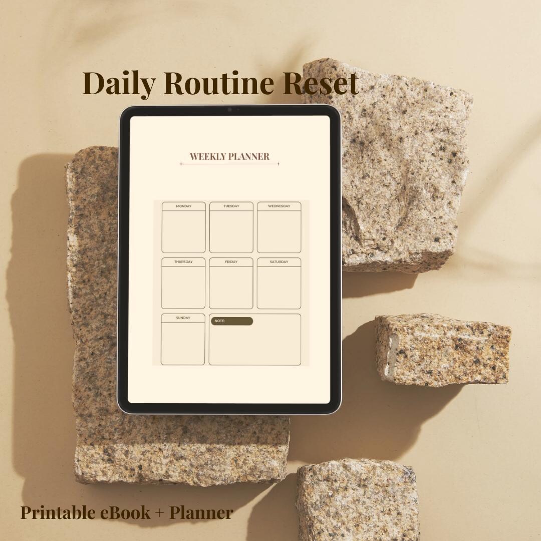 Printable Routine Planners Simple Daily Routine Reset Printable Routine Planner and Habit Tracker PDF ...
