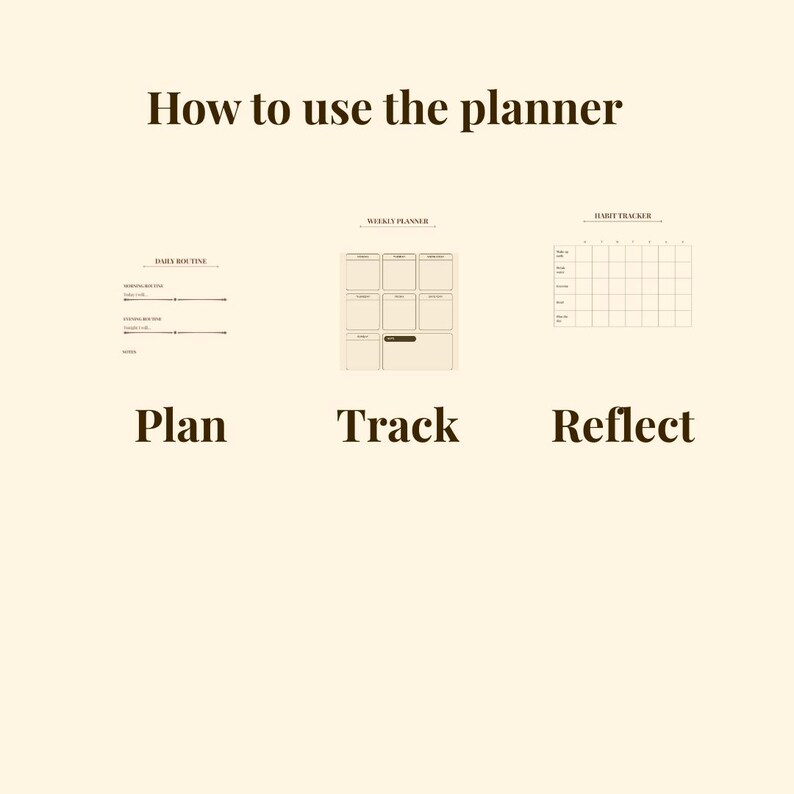 Printable Routine Planners Simple Daily Routine Reset Printable Routine Planner and Habit Tracker PDF ...