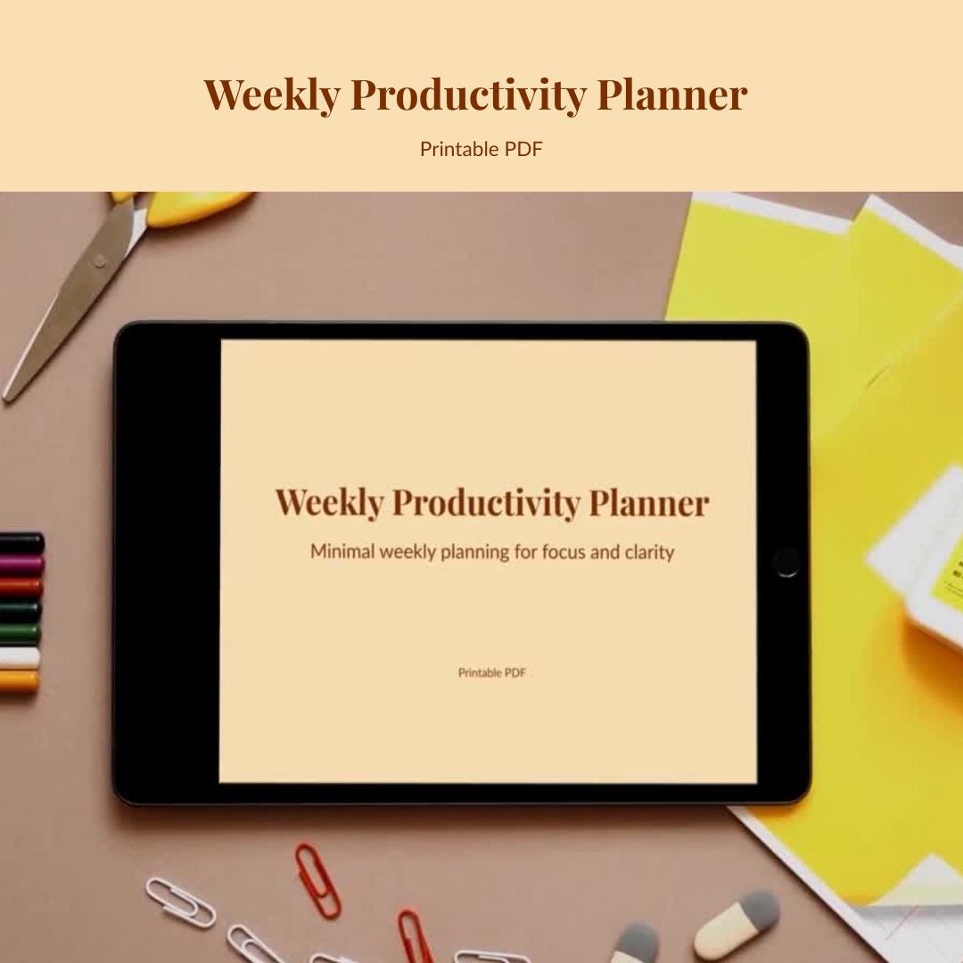 Weekly Productivity Planner Printable | Minimal Weekly Planner, Focus ...