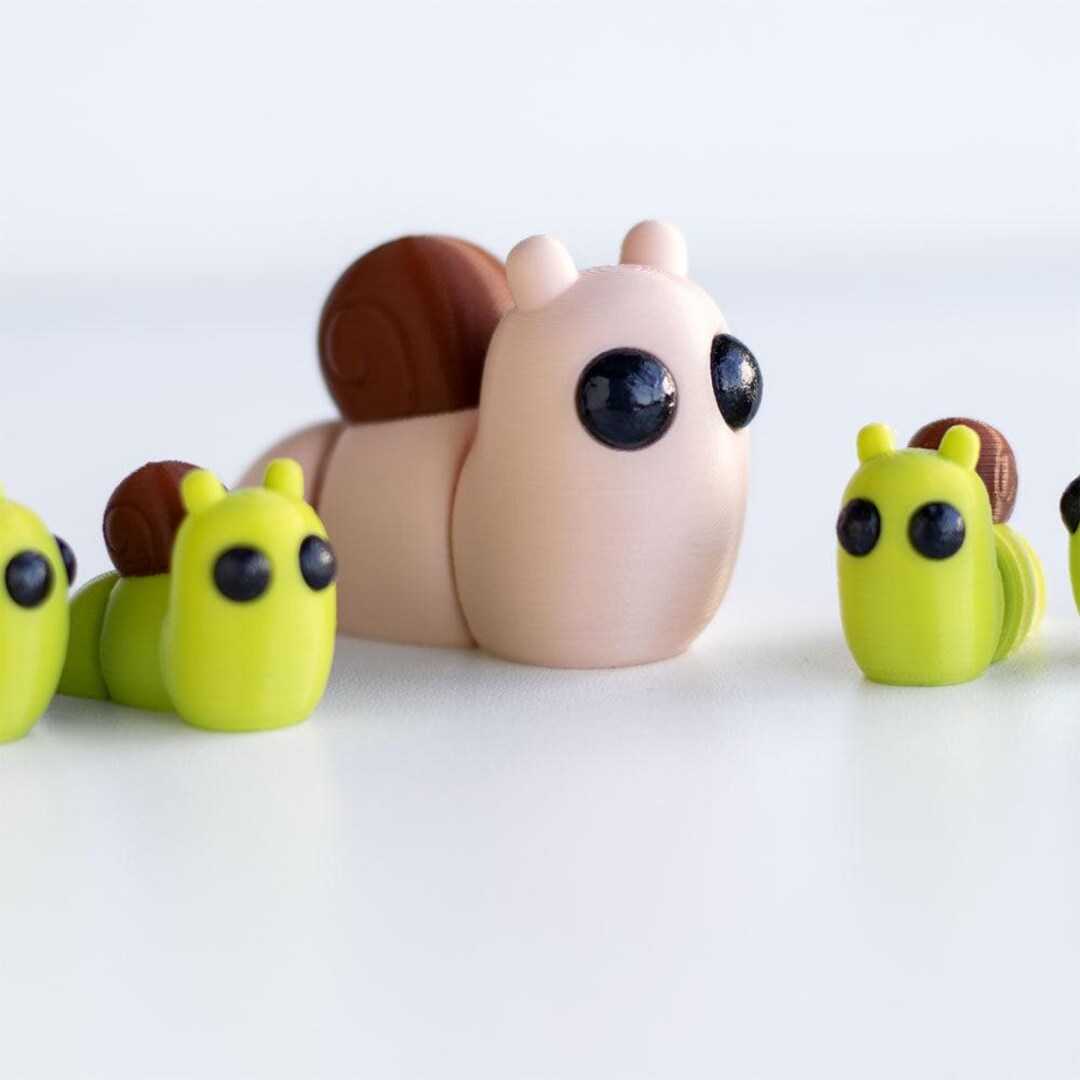 Tiny Snail Articulated Flexi 3D Printed Fidget Toy, Desk Pet Sensory ...