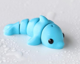 Baby Dolphin Articulated Flexi 3D Printed Fidget Toy - Sensory Desk Pet Stress Relief