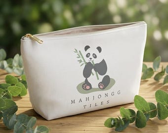 Panda Mahjong Tile Bag, American Mahjong Organizer, Game Night Pouch