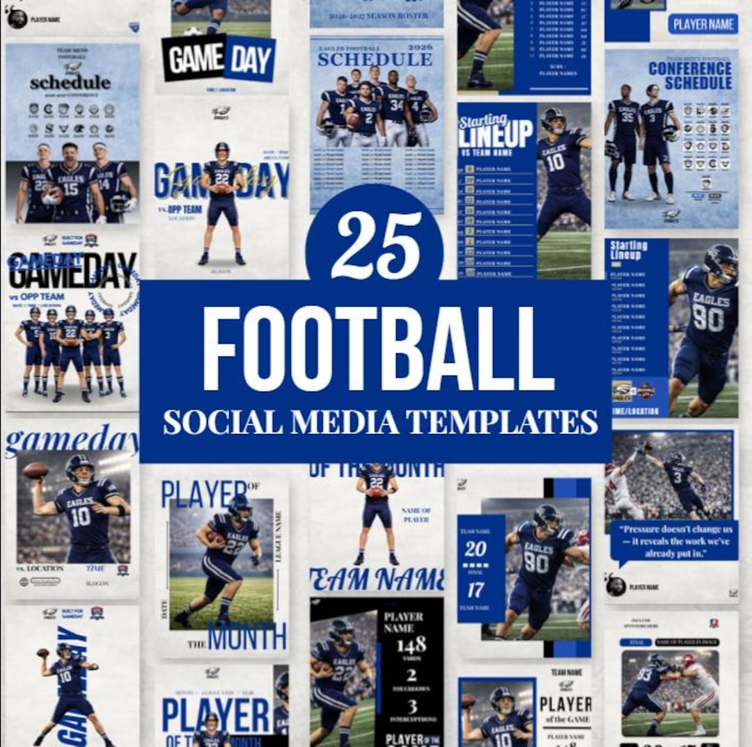 Football Canva Social Media Template | Editable Game Day Graphics ...
