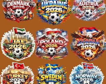 FIFA World Cup 2026 Team Bundle | 46 Soccer Country PNG SVG Graphics (Digital Download)