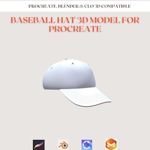 3D cap mockup for procreate hat 3D, obj file