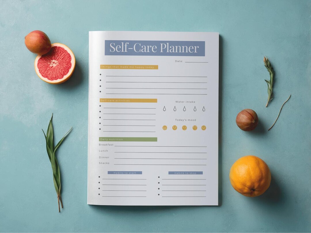 Self Care Digital Planner, Daily Wellness Tracker, Printable Planner ...