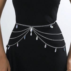 Vintage Chain Belt With Crystals - Etsy display picture 3