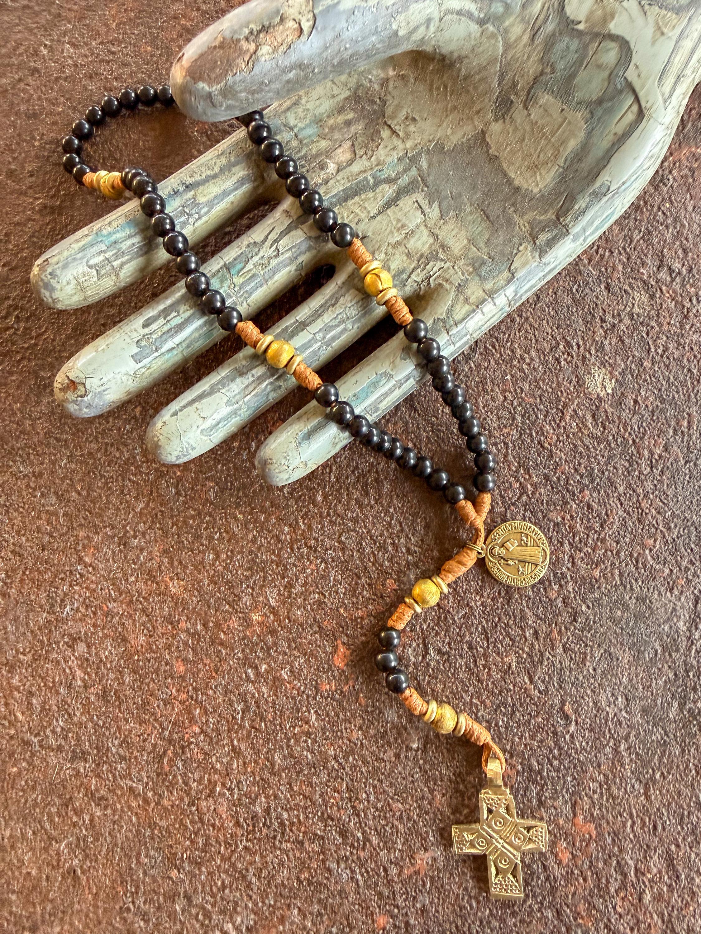 Handmade Copper Ethiopian Prayer Beads Strand – 9mm Oval Beads, 34 Inch