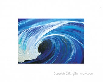 Wave Art Print by Tamara Kapan titled Teahupoo' //  abstract beach art // Made to Order