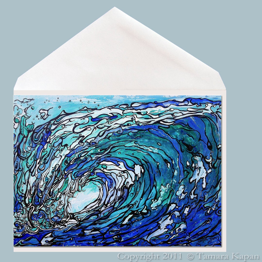 Surf Greeting Card - Gimme Shelter Wave Art Greeting Card by Tamara ...