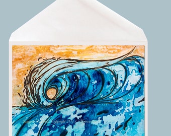 Beach, Waves and Surf Greeting Card by Tamara Kapan, Celebration, Birthday Card, Sun Surf & Sand - Just add Water