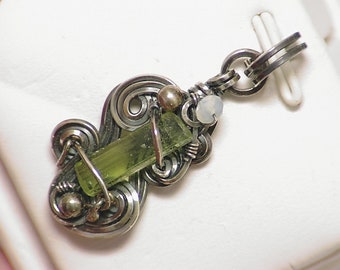 Tourmaline Pendant, Artisan Jewelry, Handcrafted Jewelry, Wire Wrapped Necklace Pendant