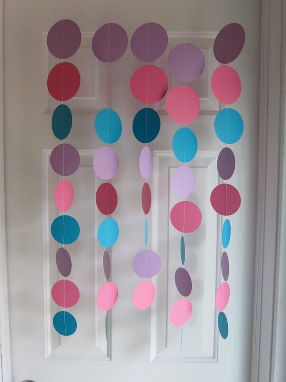 Items similar to Paper Garland, Pink, Purple, and Teal ...