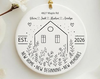 Personalized New Home Ornament, First Home Christmas Ornament, Custom Address Ornament, Housewarming Gift, New Homeowner Gift
