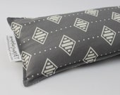 Neck Shoulder Rice Bag - 4.5 x 21 inches, hot or cold therapy pack, gray, cream, diamond dot pattern, rice heating pad