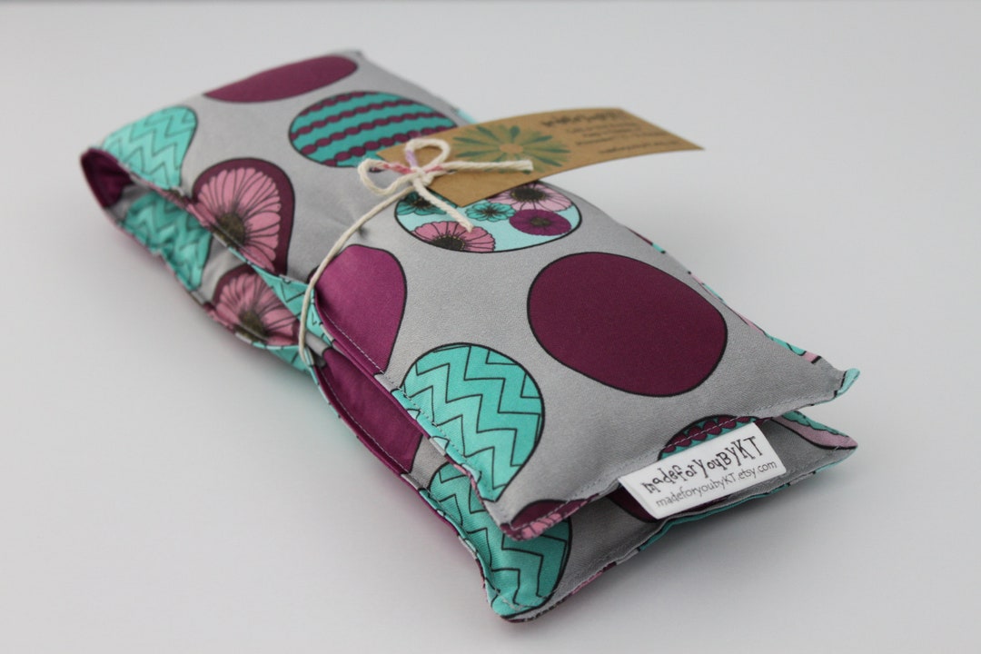 Neck & Shoulder Rice Bag 4.5 X 21 Inches, Hot or Cold Therapy Pack, Multicolored Circle Pattern