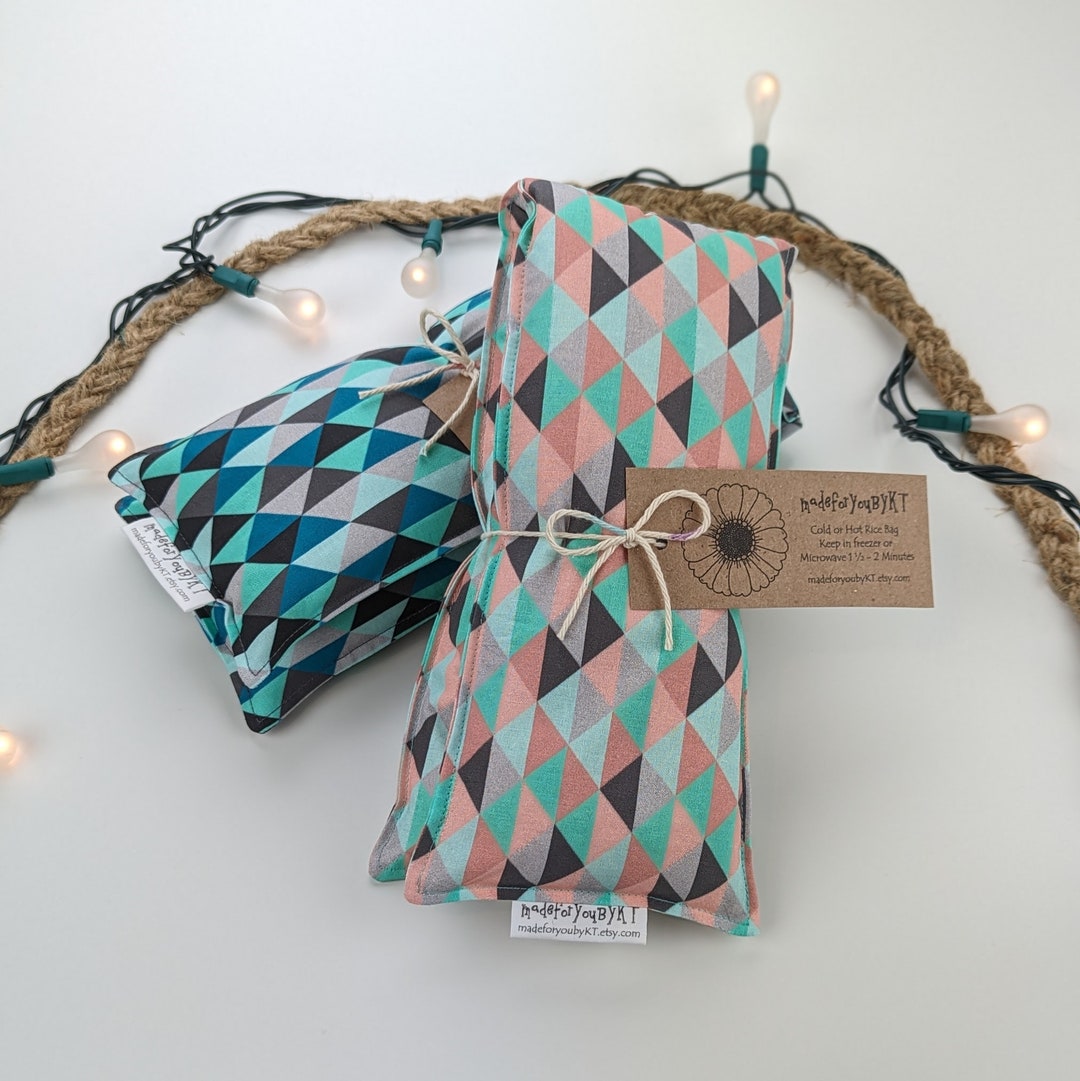 Neck & Shoulder Rice Bag 4.5 X 21 Inches, Hot or Cold Therapy Pack, Mint, Rose, Gray, Triangle
