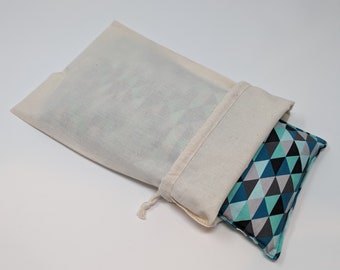 8 x 14 inches - Reusable Storage Bag, Double Drawstring, Unbleached 100 % Cotton Muslin, Fits 6 x 12 Large Rectangle Rice Bag