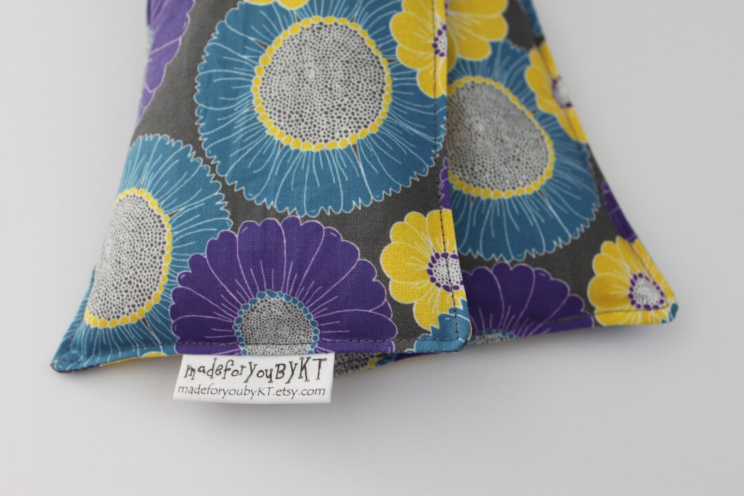 Neck & Shoulder Rice Bag 4.5 X 21 Inches, Hot or Cold Therapy Pack, Purple, Yellow, Teal Blue